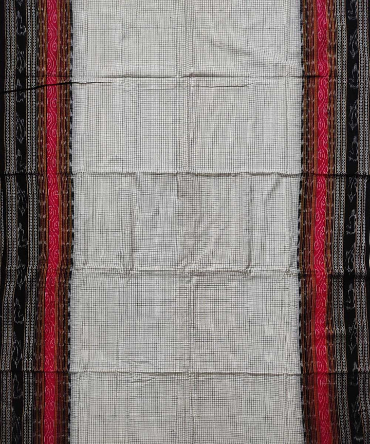 Black off white cotton handloom sambalpuri saree