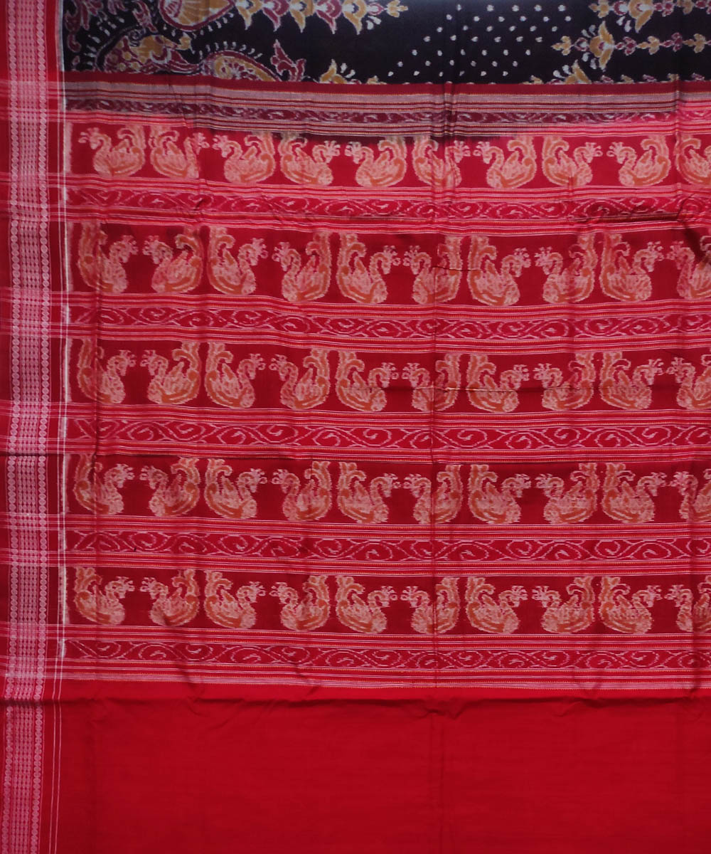 Brown red cotton handloom sambalpuri saree