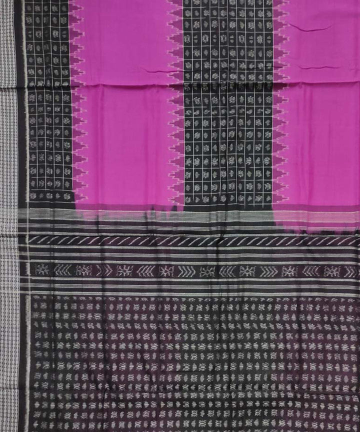 Black magenta cotton handloom sambalpuri saree