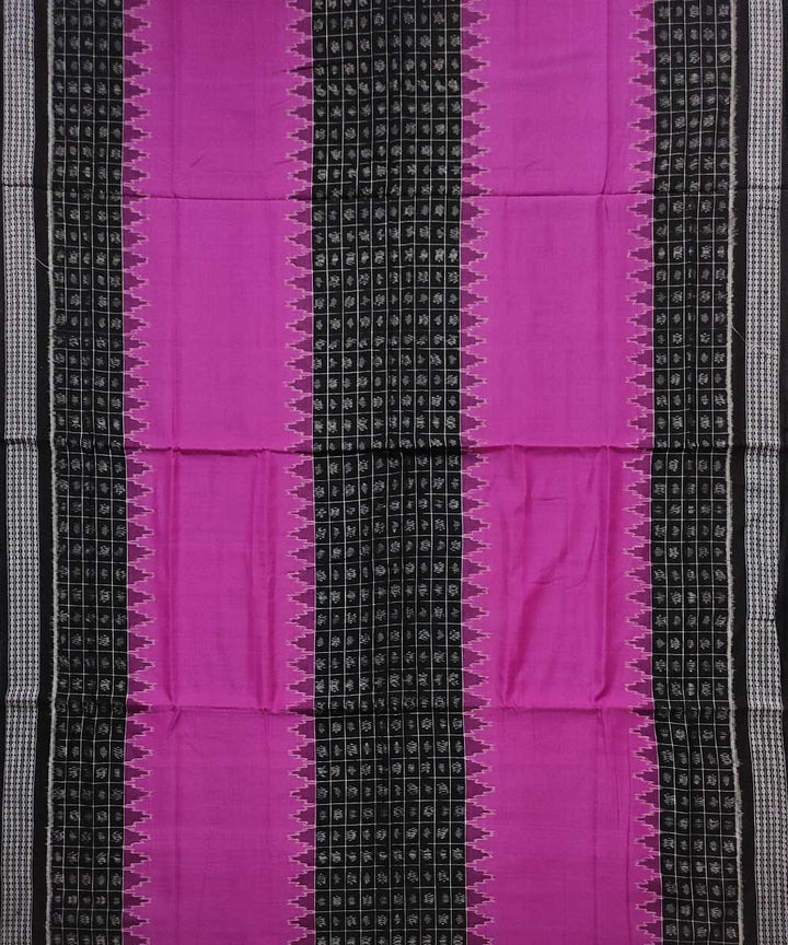 Black magenta cotton handloom sambalpuri saree