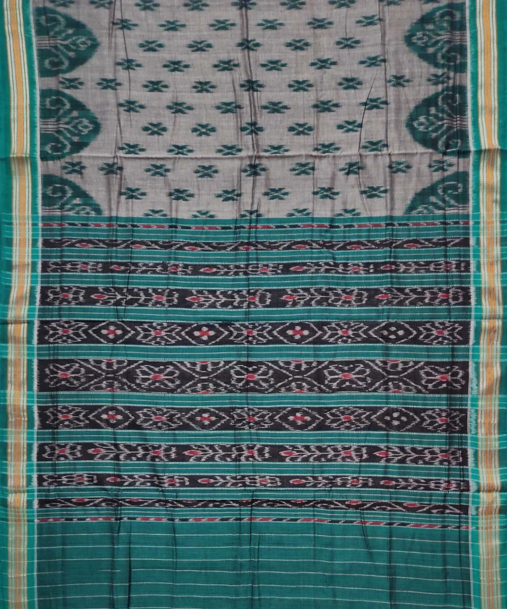Grey green cotton handloom nuapatna saree