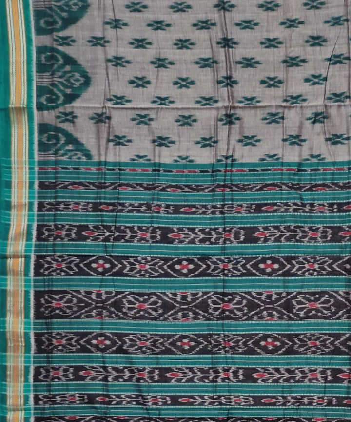 Grey green cotton handloom nuapatna saree