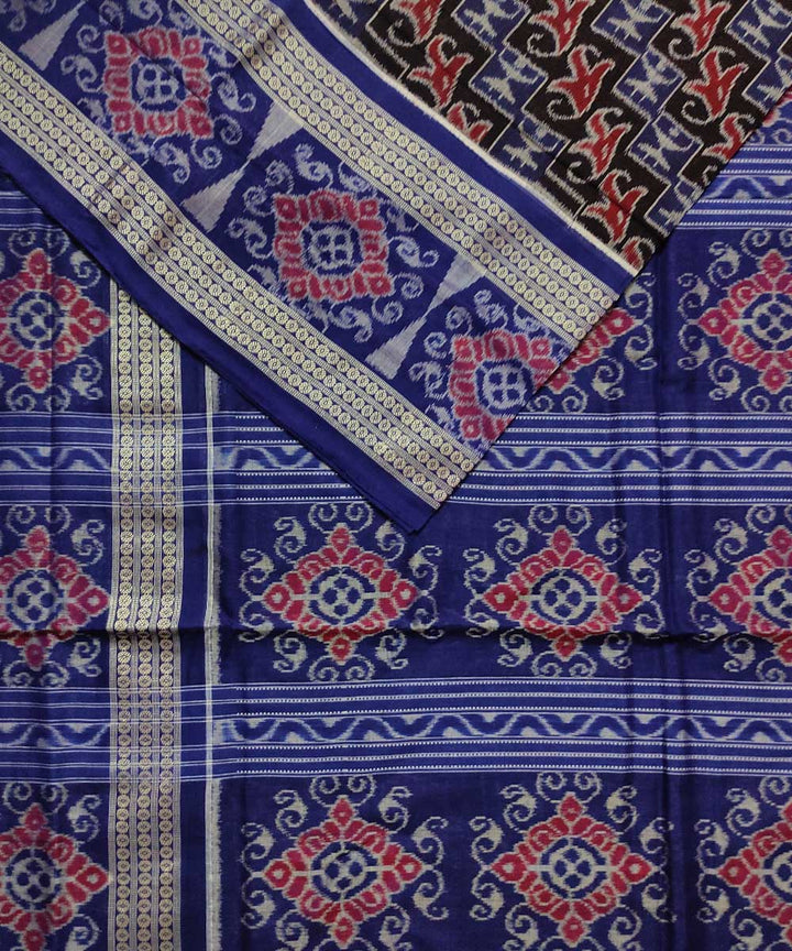 Black blue cotton handloom sambalpuri saree