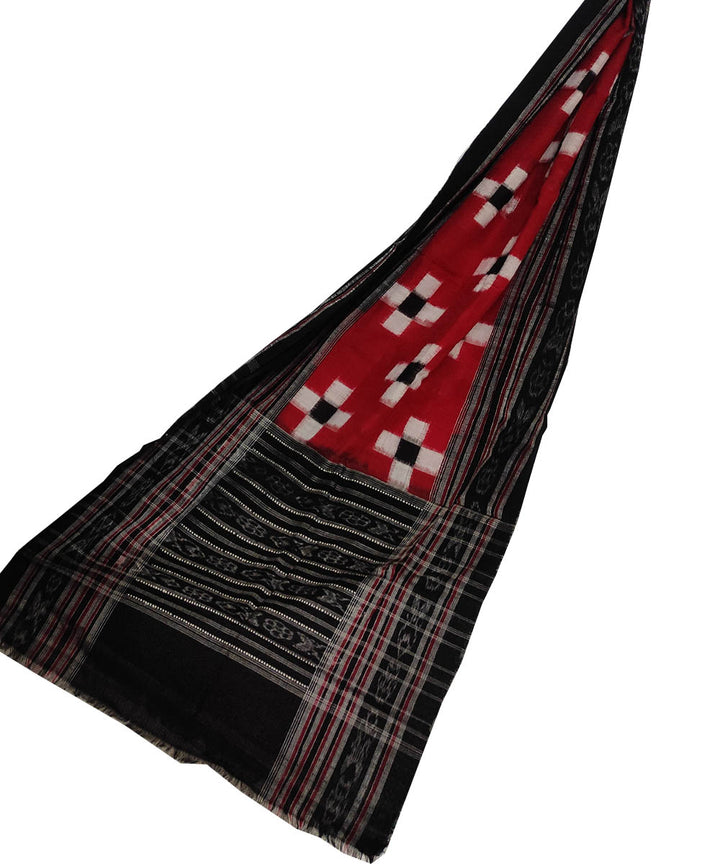 Red black handloom sambalpuri cotton stole