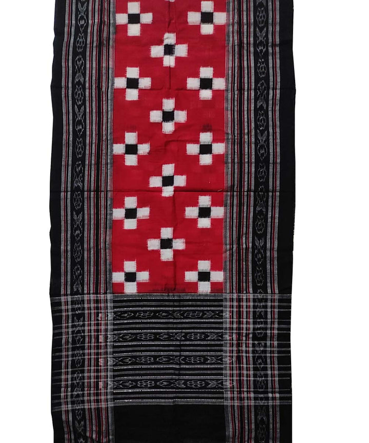 Red black handloom sambalpuri cotton stole