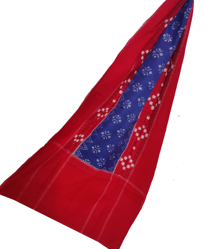 Navy blue red handloom cotton sambalpuri stole