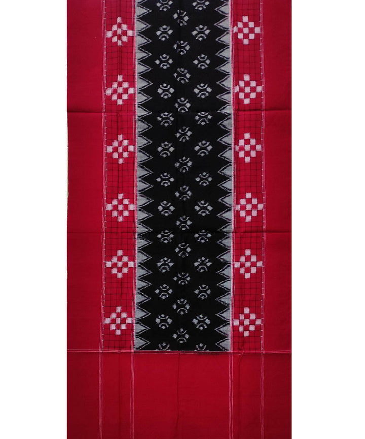 Red black sambalpuri handloom cotton stole