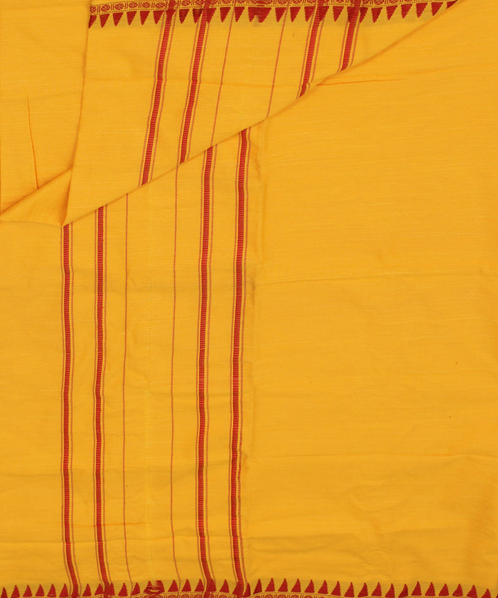 Yellow maroon handloom sambalpuri cotton dhoti