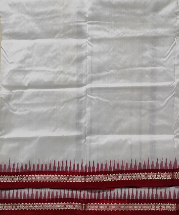 White red handloom silk sambalpuri dhoti