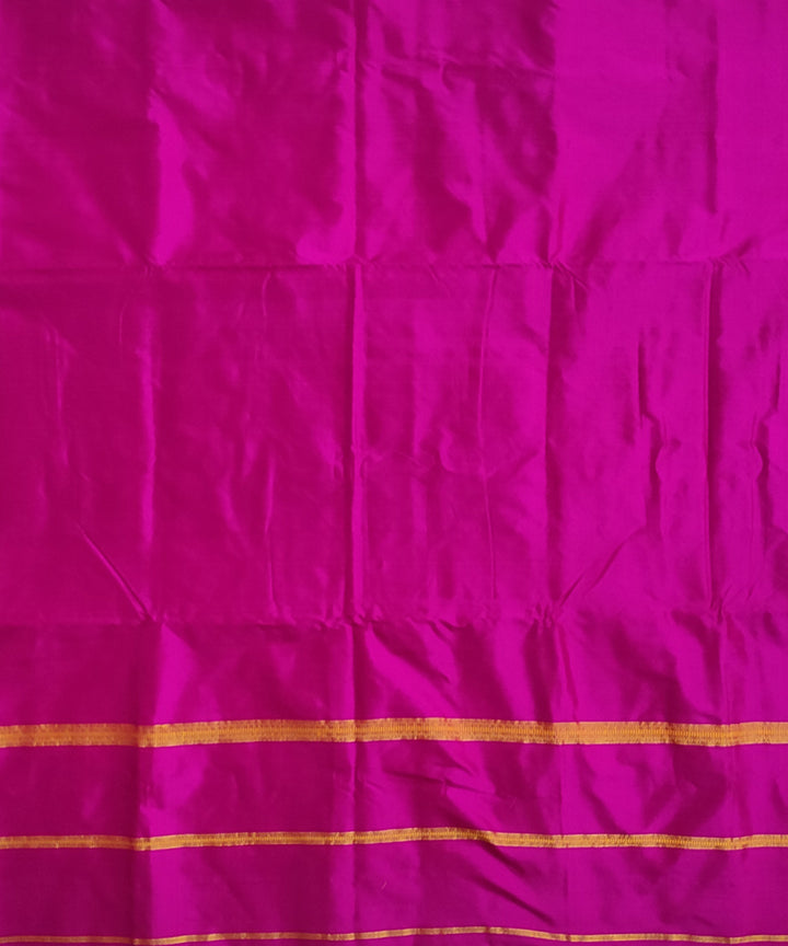 Pink yellow handloom silk sambalpuri dhoti