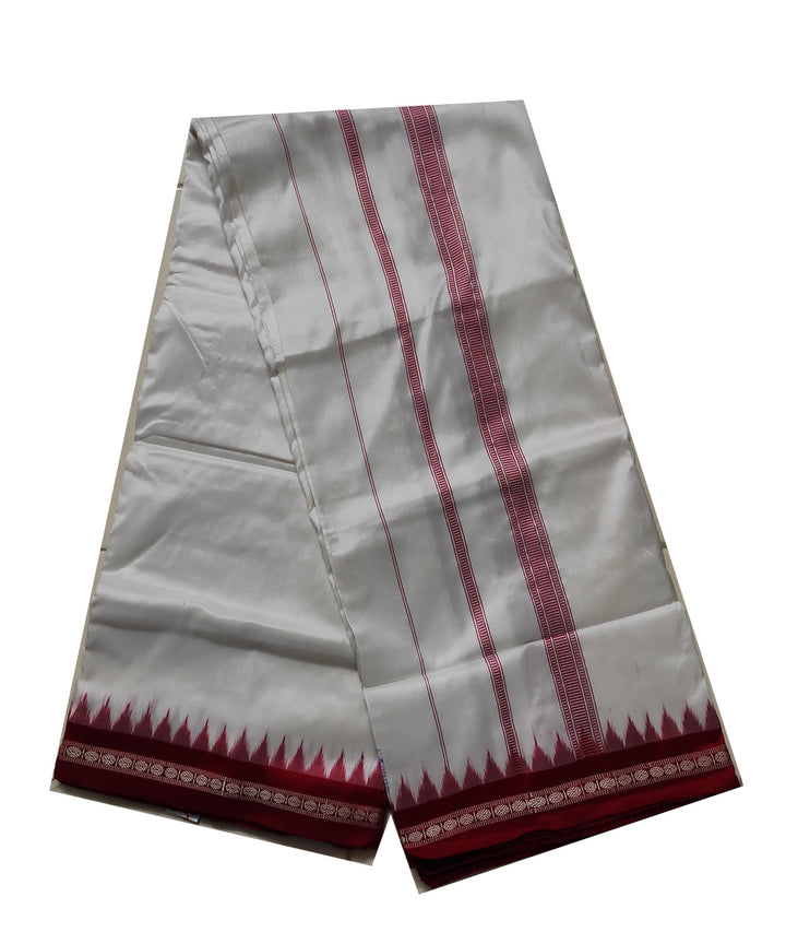 White red handloom silk sambalpuridhoti