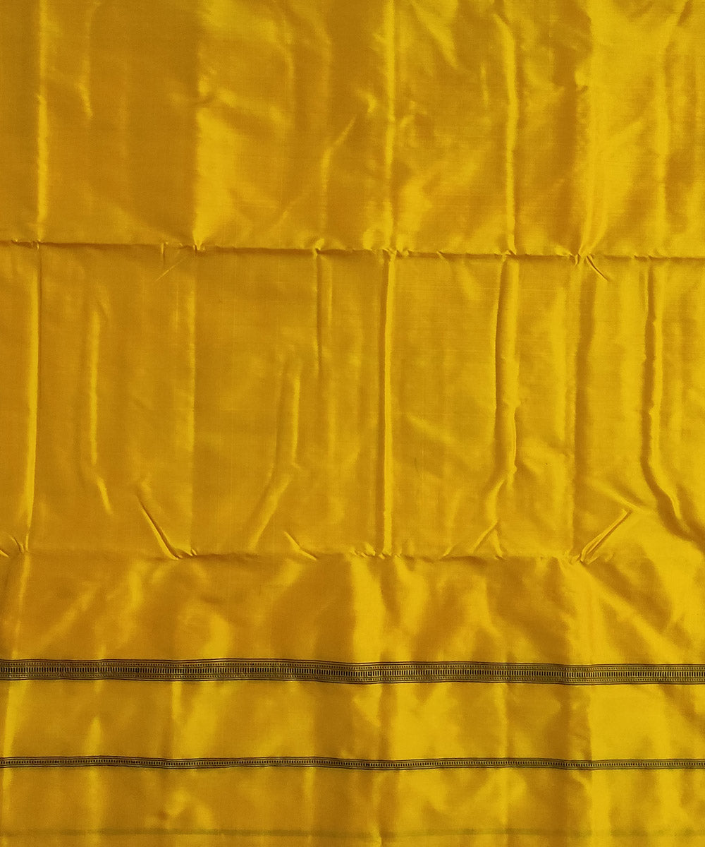 Fire yellow green handloom silk sambalpuri dhoti