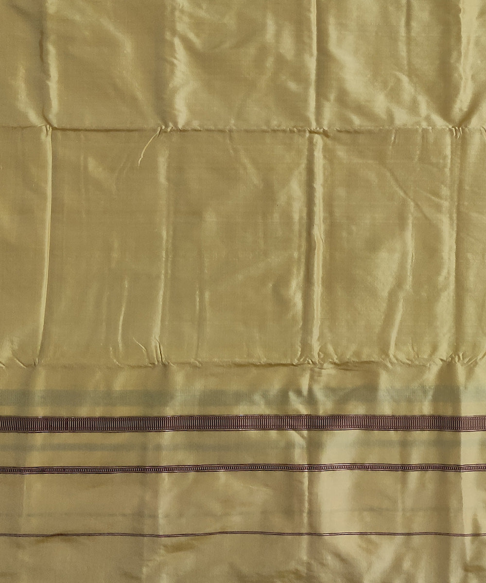 Beige maroon handloom silk sambalpuri dhoti