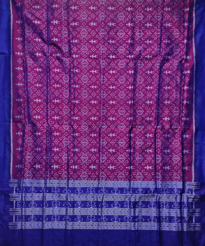 Purple blue handloom silk sambalpuri dupatta