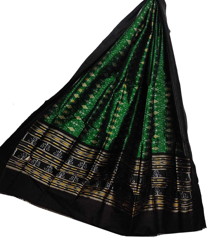 Dark green black handloom silk sambalpuri dupatta