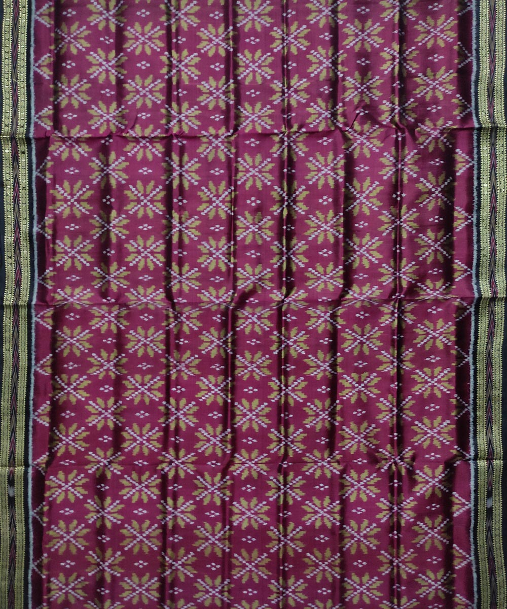 Purple black handloom khandua silk saree