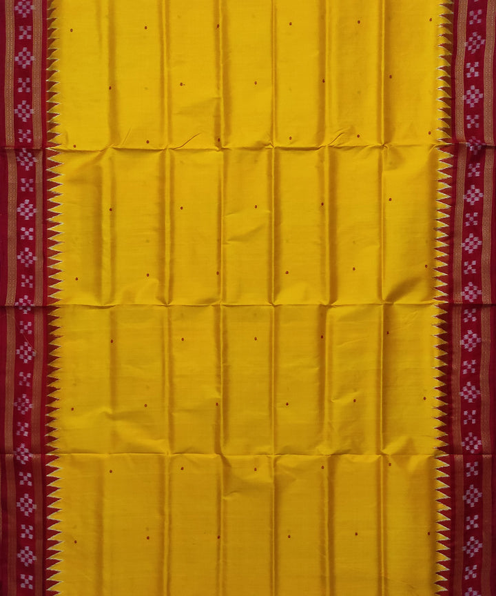Yellow red silk handloom khandua saree