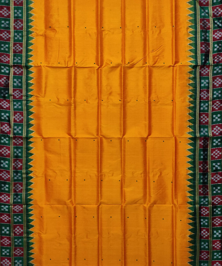 Yellow green silk handloom khandua saree
