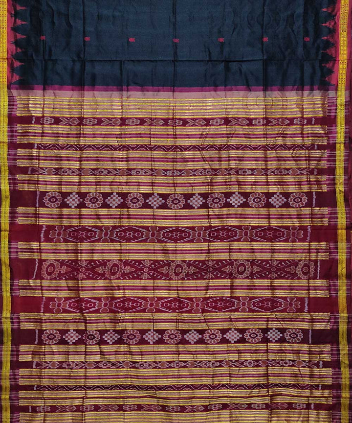 Black maroon silk handloom sambalpuri saree