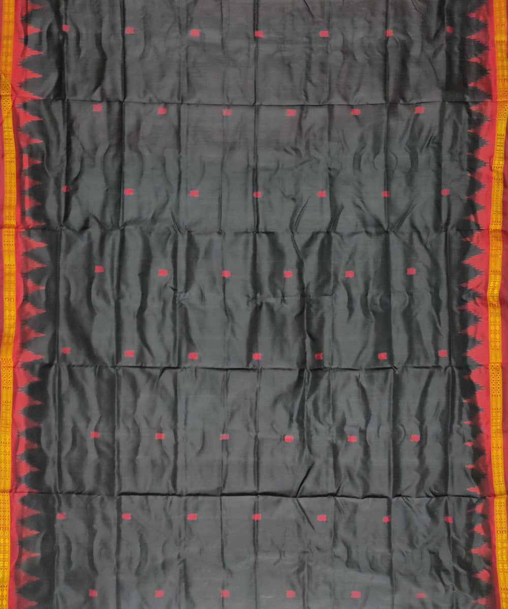 Black maroon silk handloom sambalpuri saree