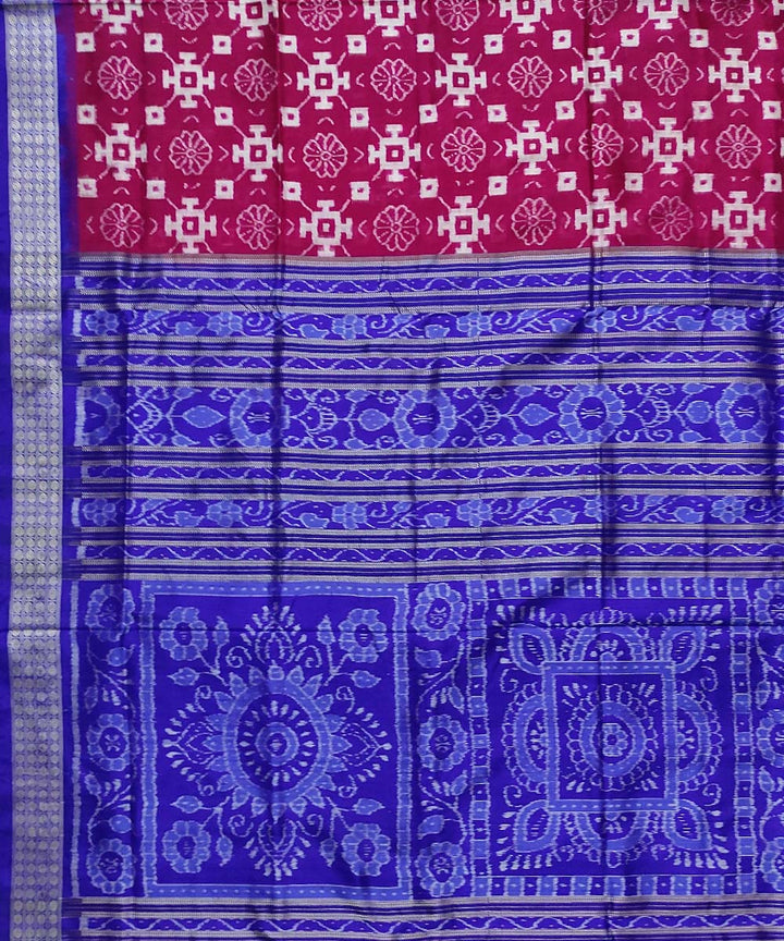 Purple royal blue silk handloom sambalpuri saree
