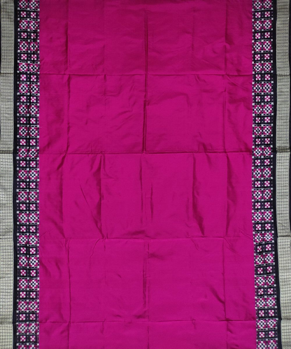 Magenta black silk handloom sambalpuri saree