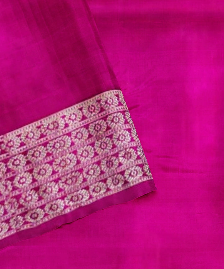 Lime green pink silk handwoven bomkai saree