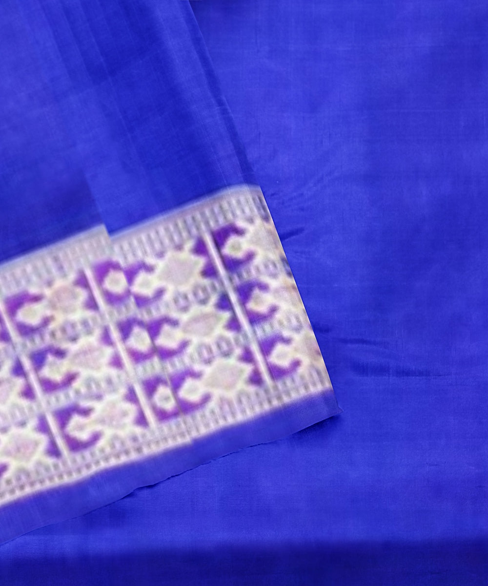 Maroon blue silk handwoven bomkai saree