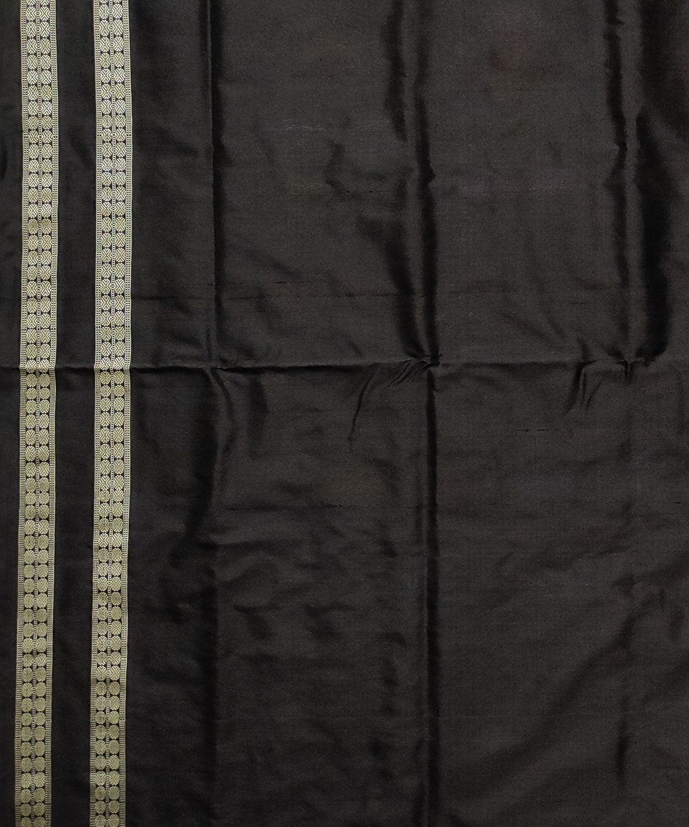 Maroon black silk handwoven bomkai saree