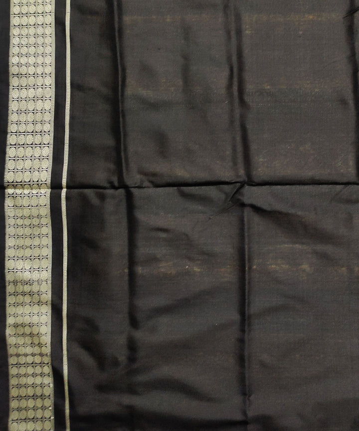 Black magenta handwoven bomkai silk saree