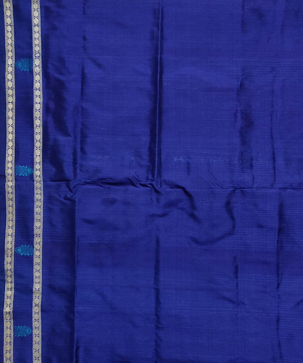 Navy blue sea blue handloom bomkai silk saree