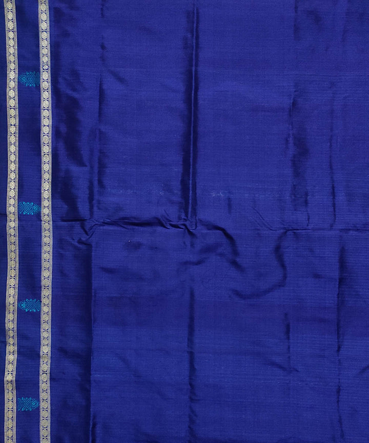 Navy blue sea blue handloom bomkai silk saree