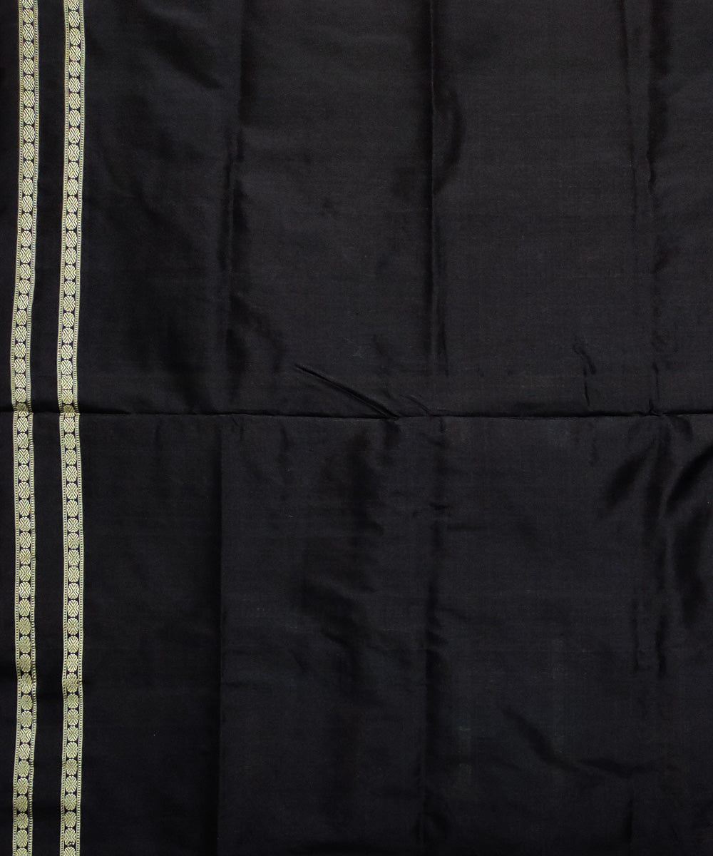 Black pink silk handloom bomkai saree