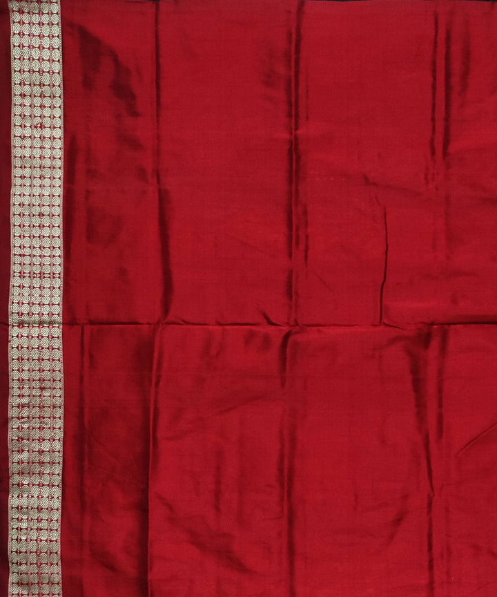 Black maroon silk handloom bomkai saree