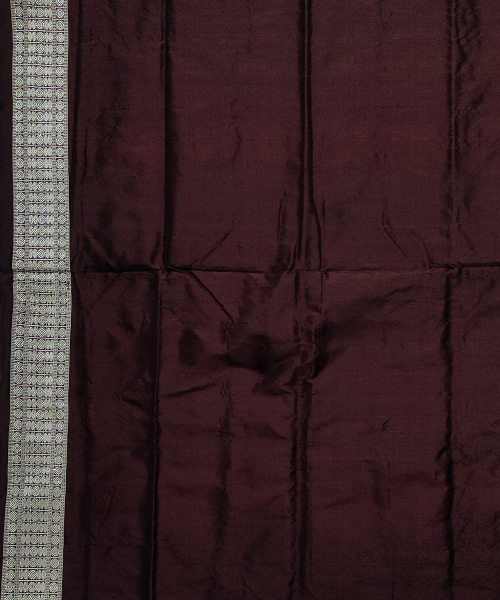 Magenta coffee brown silk handloom bomkai saree