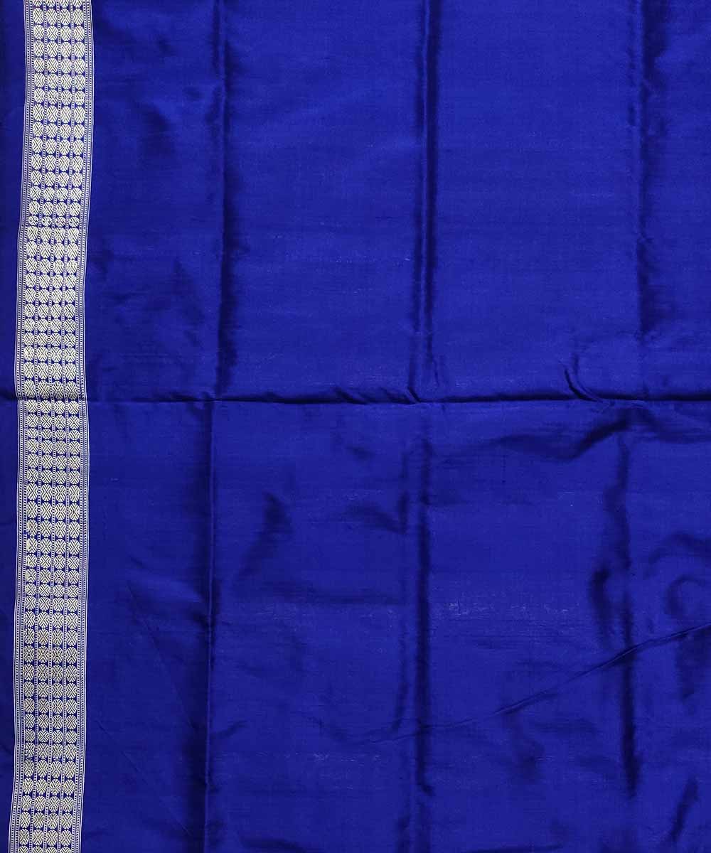 Navy blue sea blue silk handloom bomkai saree