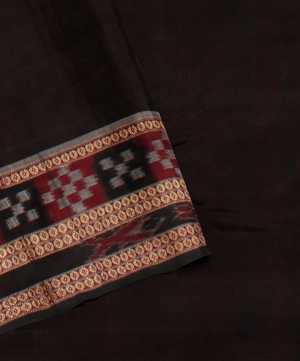 Red black cotton handloom sambalpuri saree