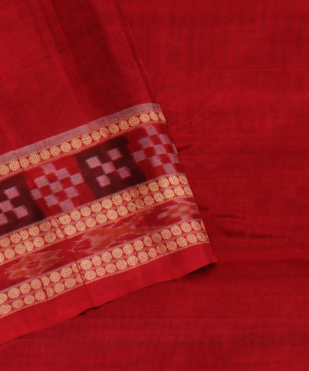 Royal blue red cotton handloom sambalpuri saree