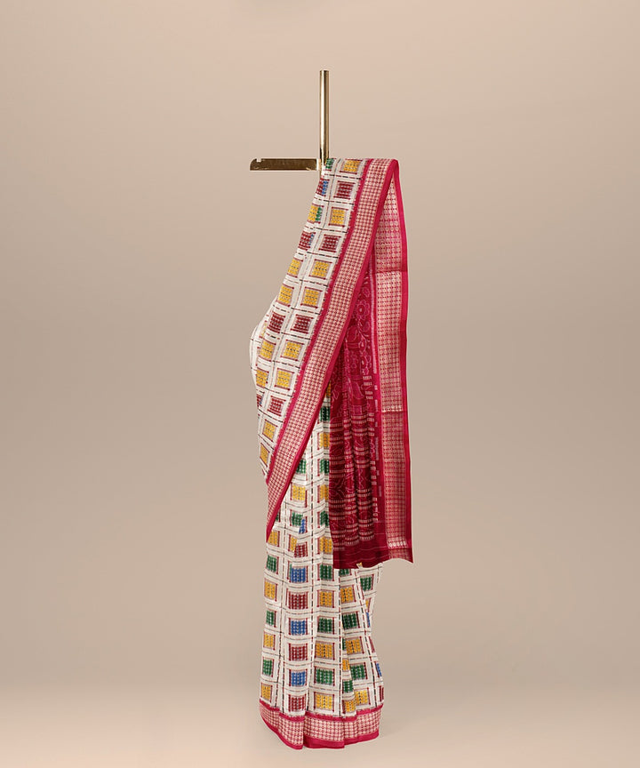 White red silk handloom sambalpuri saree