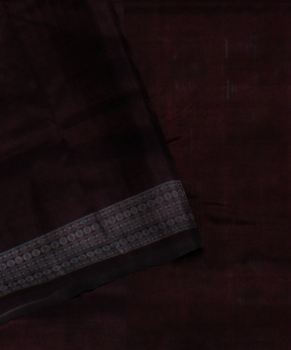 Dark pink coffee brown silk handloom sambalpuri saree