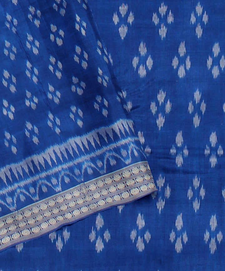 Grey denim blue silk handloom sambalpuri saree