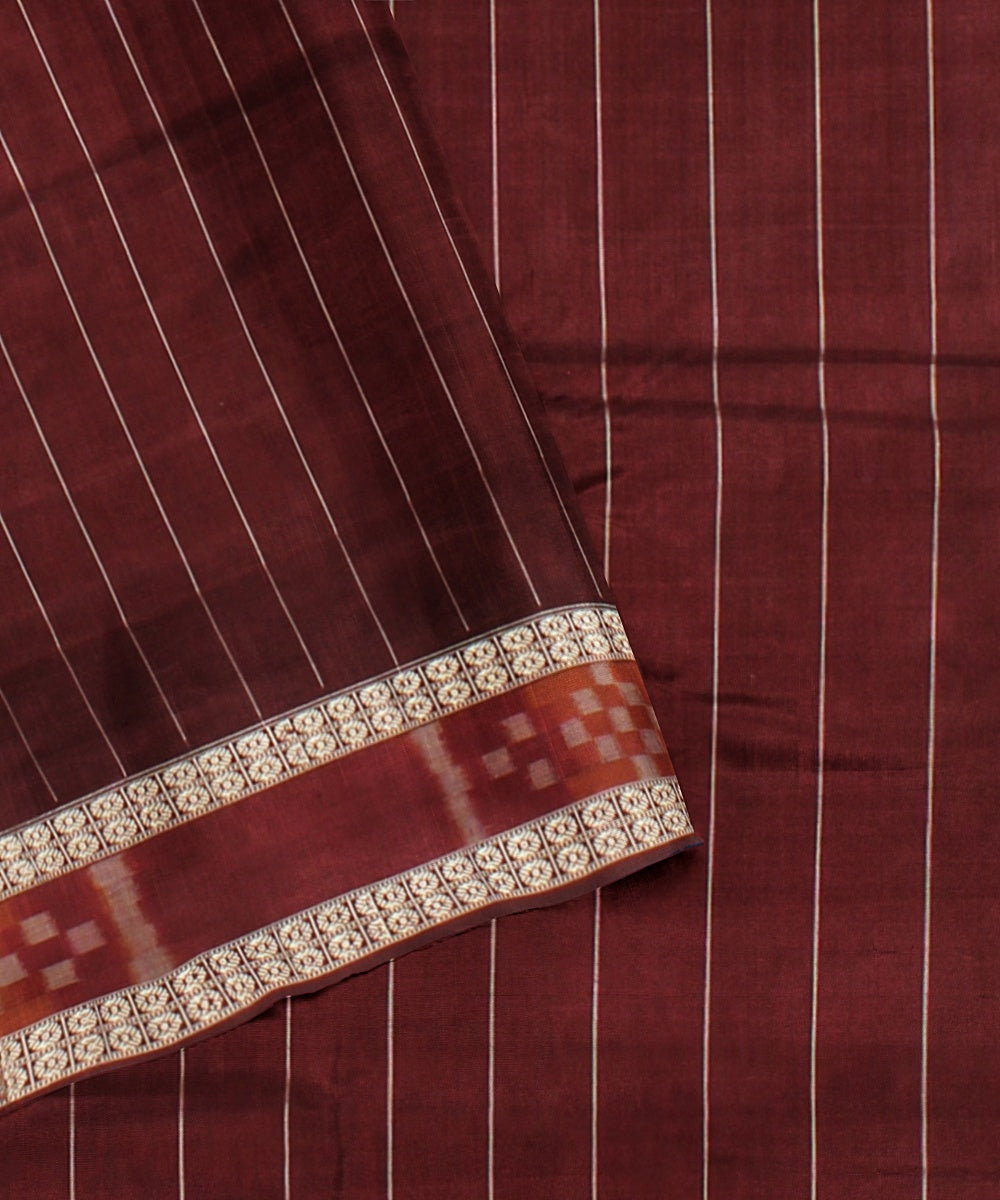 Red deep maroon silk handloom sambalpuri saree