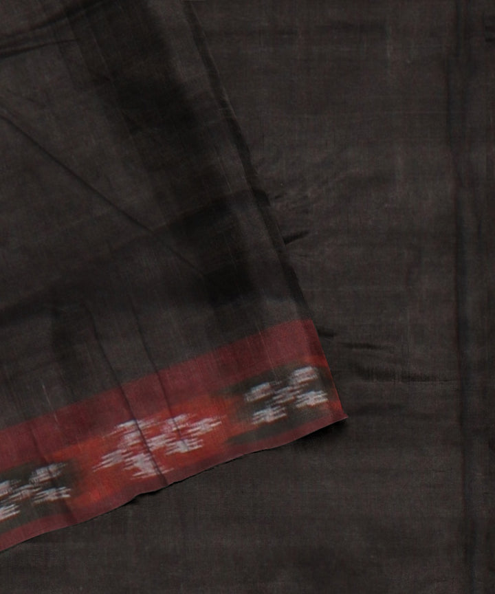 Offwhite black tussar silk handloom odisha ikat saree