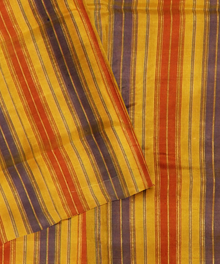 Maroon mustard tussar silk handloom odisha ikat saree