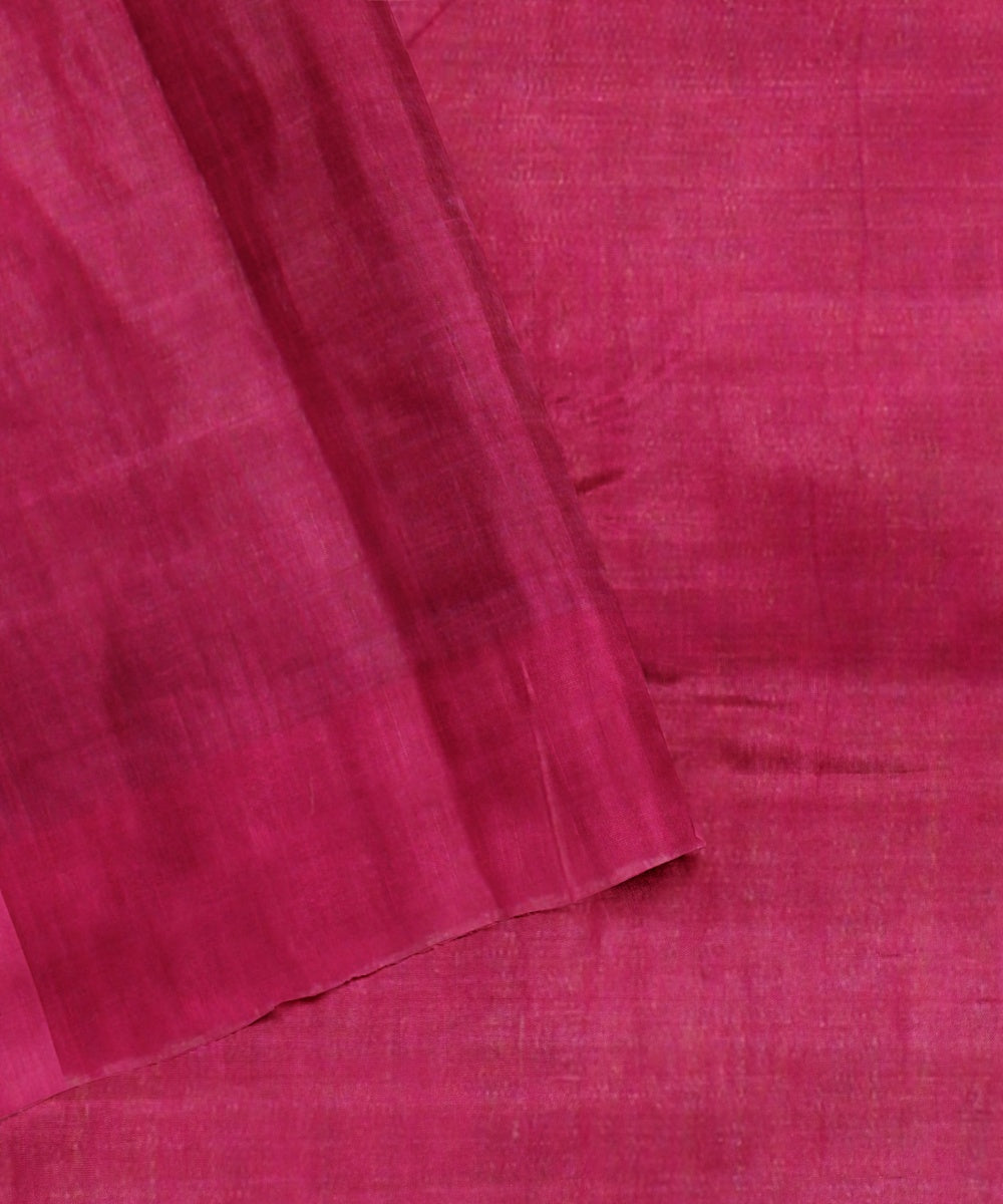 Yellow pink tussar silk handloom odisha ikat saree