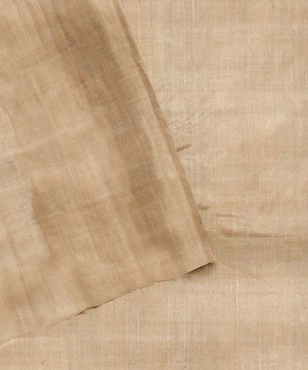 Olive green beige tussar silk handloom odisha ikat saree