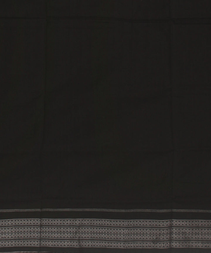 Sky Blue Black Cotton Handwoven Sambalpuri Saree
