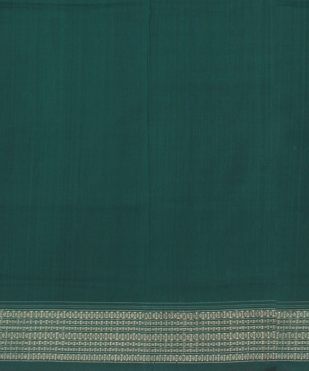 Dark Green grey Cotton Handwoven Sambalpuri Saree