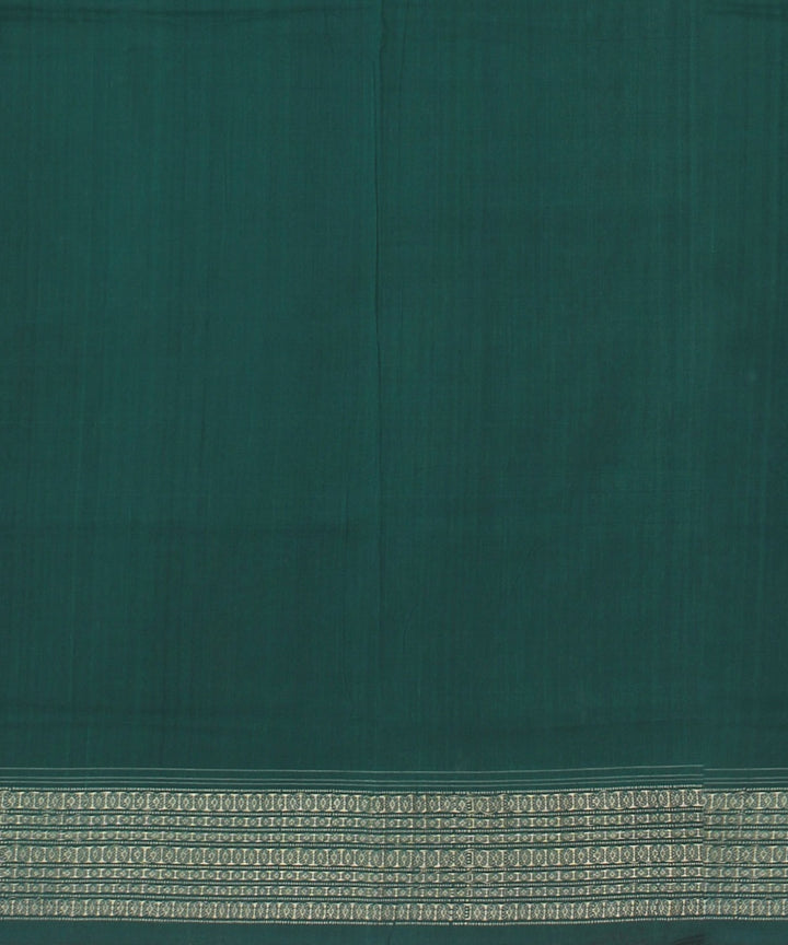 Dark Green grey Cotton Handwoven Sambalpuri Saree