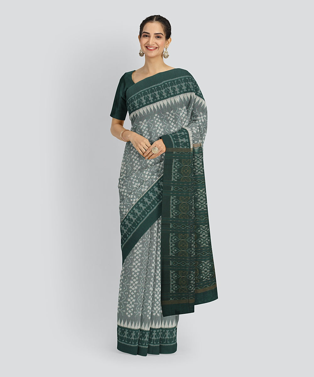 Light Green  Cotton Handwoven Sambalpuri Saree